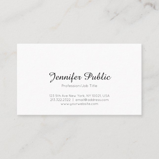 Modern Elegant Minimalistic Chic Simple Template Business Card (Front)