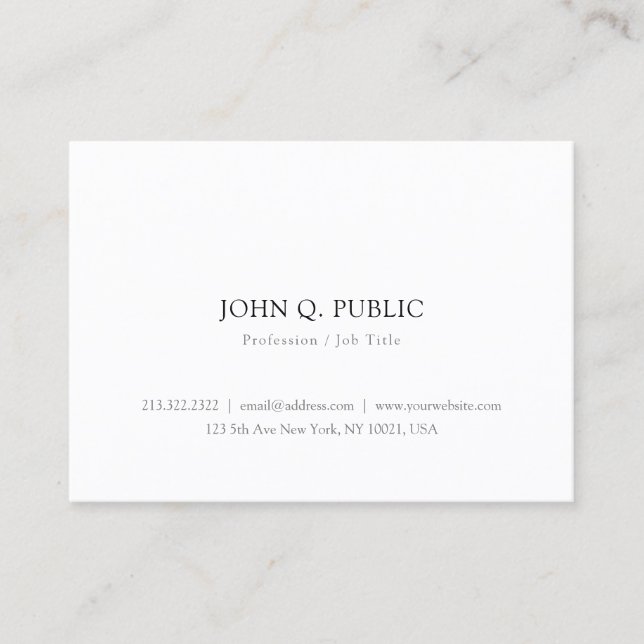 Modern Elegant Minimalistic Simple Template Cool Business Card (Front)