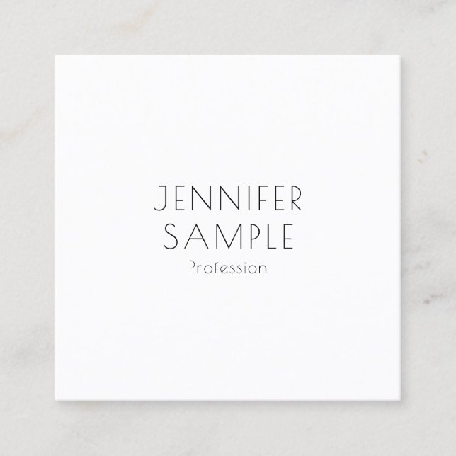 Modern Elegant Minimalistic Template Personalized Square Business Card (Front)