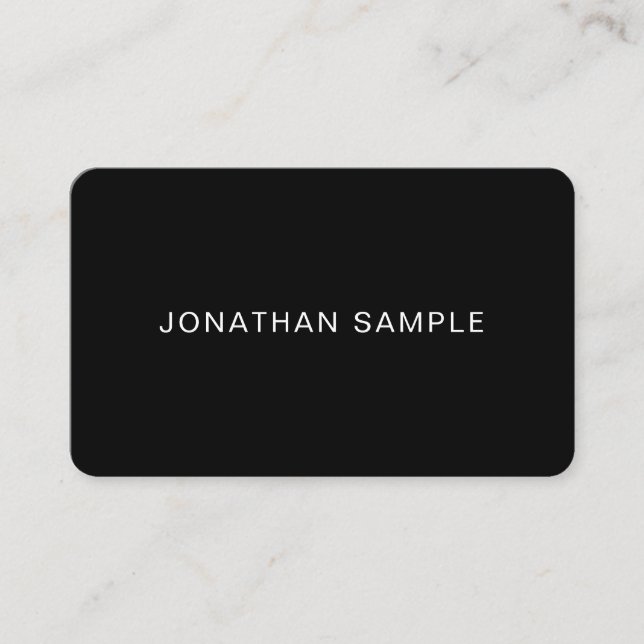Modern Elegant Minimalistic Trendy B&W Template Business Card (Front)