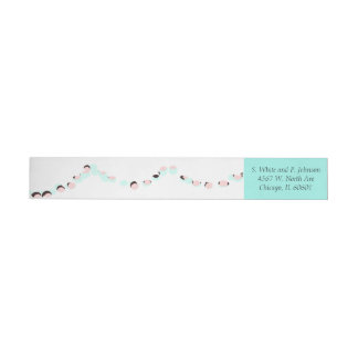 Modern elegant mint and vintage pink wrap around label
