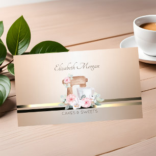 Modern Elegant Mixer Flowers Bakery Luminouse  Business Card