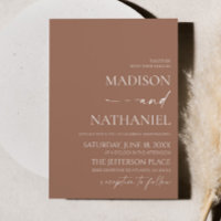 Modern Elegant Mocha Mousse Brown Wedding