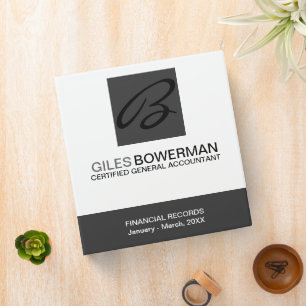 Modern & Elegant Monogram Business 1.5" Binder
