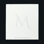 Modern Elegant Monogram Fade Light Green Notepad<br><div class="desc">This design features a large monogram letter faded in the background with space for a name/text at the bottom. Click the customize button for more flexibility in modifying the text. Variations of this design, different paper types, as well as coordinating products are available in our shop, zazzle.com/store/doodlelulu. Contact us if...</div>