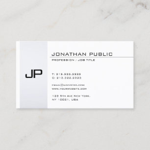 Modern Elegant Monogram Minimalist Plain Sleek Business Card