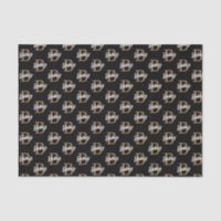 Modern Elegant Monogram Name  Black Gold Script 