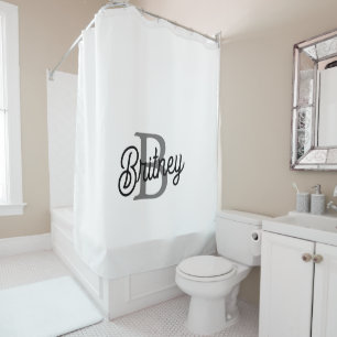 Modern Elegant Monogram Name  Black Grey Script 