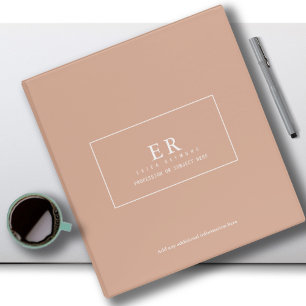 Modern & Elegant Monogram on Dusty Rose Binder