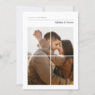 Modern Elegant Monogram Photo Wedding Invitation