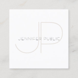 Modern Elegant Monogram Professional Template Top Square Business Card