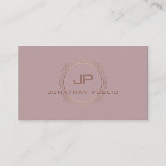 Modern Elegant Monogram Professional Trendy Business Card (Front)
