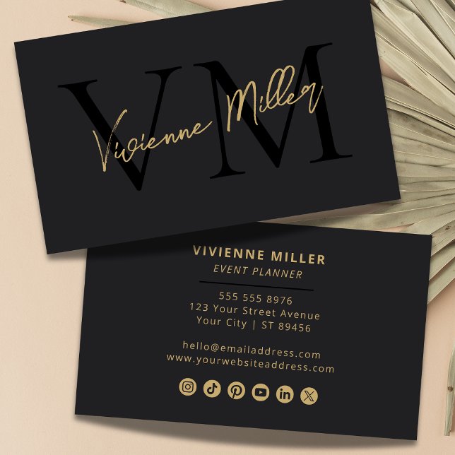 Modern Elegant Monogram Professional Typography Business Card (Modern Elegant Monogram Professional Typography Business Card)