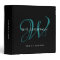 Modern Elegant Monogram Script Name Teal Recipe 3 