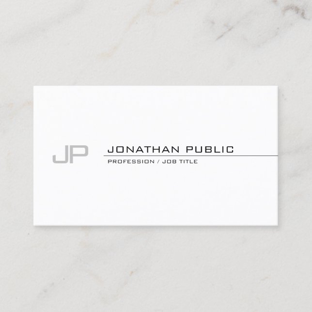 Modern Elegant Monogram Simple Template Trendy Business Card (Front)