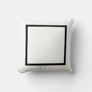 Modern elegant MONOGRAM solid Black Throw Pillow