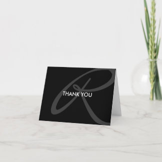 Modern Elegant Monogram Thank You Inside Message Card