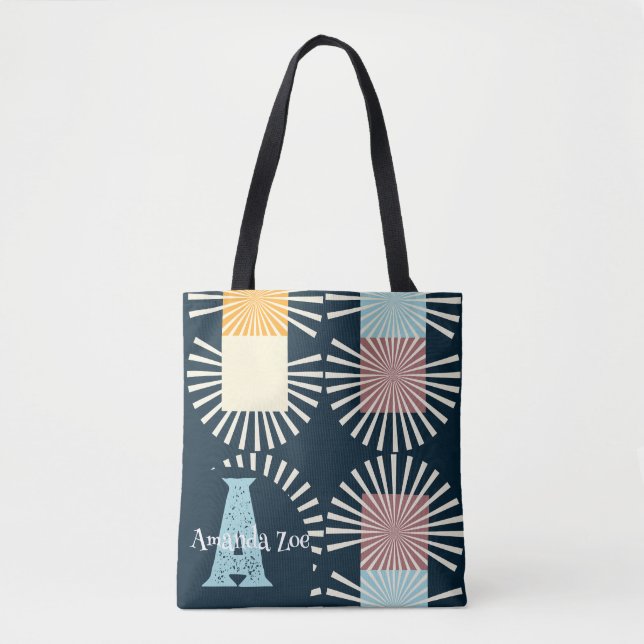 Modern Elegant Monogram Tote Bag (Front)
