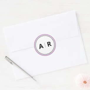 Modern Elegant Monogram Wedding Classic Round Sticker
