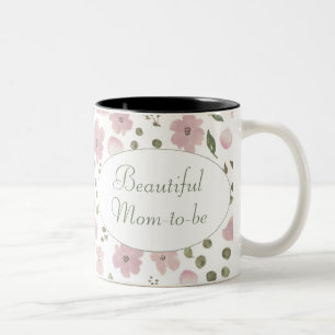 Modern Elegant Mother-to-be Day Pink Floral Mug
