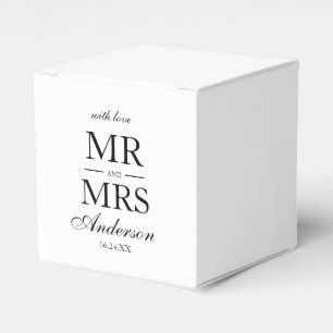 Modern Elegant Mr. and Mrs. Wedding Favor Box