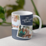 Modern elegant multi photo family navy blue coffee mug<br><div class="desc">Modern elegant stylish multi photo family home decor gift. Modern navy blue colour can be changed.</div>