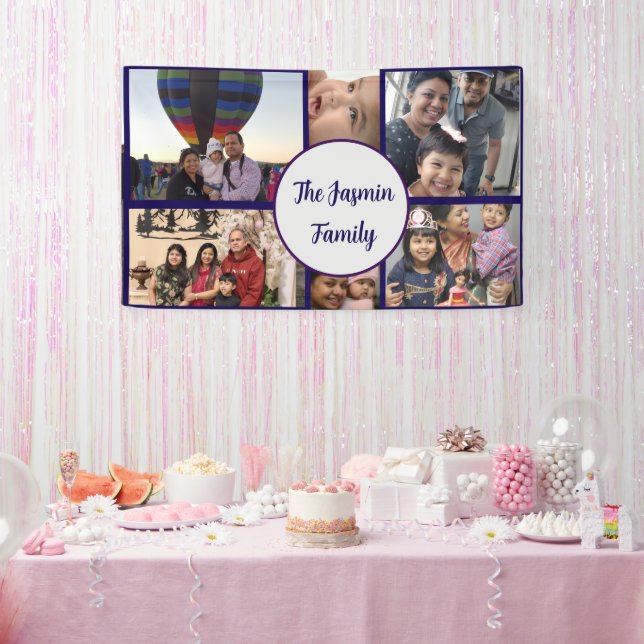 Modern elegant multi photo family stylish  banner (Party)