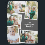 Modern elegant multi photo family stylish black iPad air cover<br><div class="desc">Modern elegant multi photo family stylish elegant design. Ideal thoughtful birthday,  Mothers day,  Fathers day,  or Christmas day gift. Black colour can be personalized.</div>