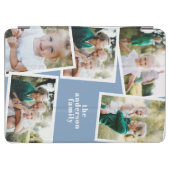 Modern elegant multi photo family stylish blue iPad air cover (Horizontal)
