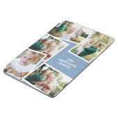 Modern elegant multi photo family stylish blue iPad air cover (Side)