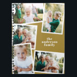 Modern elegant multi photo family stylish mustard notebook<br><div class="desc">Modern elegant multi photo family stylish elegant design. Ideal thoughtful birthday,  Mothers day,  Fathers day,  or Christmas day gift. Mustard colour can be personalized.</div>