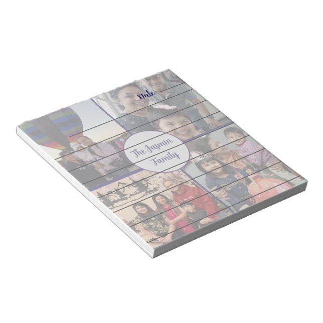 Modern elegant multi photo family stylish  notepad (Angled)