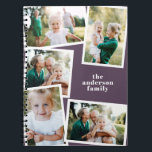 Modern elegant multi photo family stylish purple notebook<br><div class="desc">Modern elegant multi photo family stylish elegant design. Ideal thoughtful birthday,  Mothers day,  Fathers day,  or Christmas day gift. Purple colour can be personalized.</div>