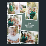 Modern elegant multi photo family stylish sage notebook<br><div class="desc">Modern elegant multi photo family stylish elegant design. Ideal thoughtful birthday,  Mothers day,  Fathers day,  or Christmas day gift. Sage green colour can be personalized.</div>