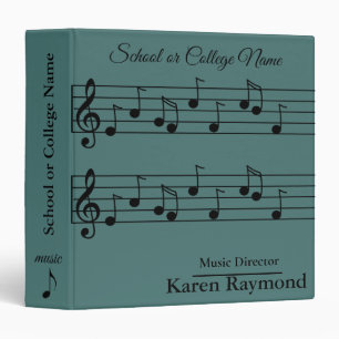 Modern Elegant Music Band Director Personalized Binder