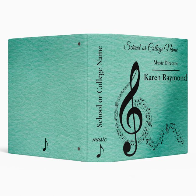 Modern Elegant Music Band Director Personalized  Binder (Background)