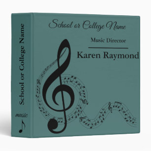 Modern Elegant Music Band Director Personalized Binder