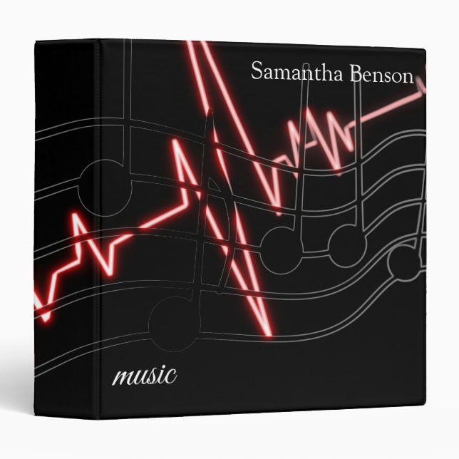 Modern Elegant Musical Notes Binder (Front/Spine)