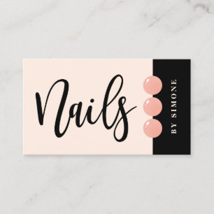 Modern elegant nail polish drops blush pink nails business card