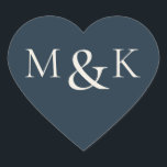 Modern Elegant Name Initial Wedding Engagement Heart Sticker<br><div class="desc">Modern Elegant Name Initial Wedding Engagement Heart Sticker

See matching collection in our store</div>