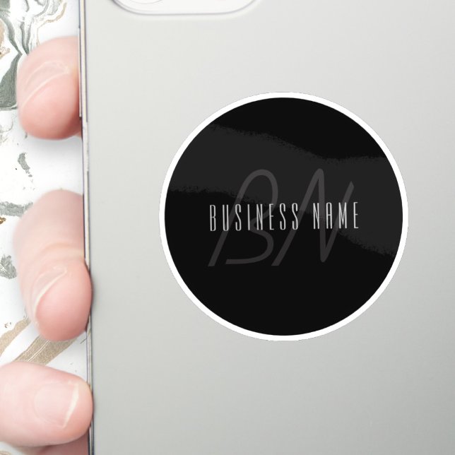 Modern Elegant Name & Monogram | Dark Grey & Black (Creator Uploaded)