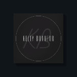 Modern Elegant Name & Monogram | Dark Grey & Black Canvas Print<br><div class="desc">Modern, completely customizable design with your name & monogram. Edit as you like!</div>