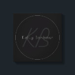 Modern Elegant Name & Monogram | Dark Grey & Black Canvas Print<br><div class="desc">Modern, completely customizable design with your name & monogram. Edit as you like!</div>