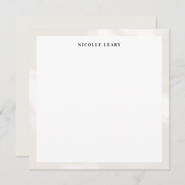 Modern Elegant Name Monogram Dusty Biege Gradient Card (Front/Back)