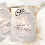 Modern Elegant Names Script Photo Wedding Save The Date<br><div class="desc">Introducing our editable modern photo wedding invitations embody the essence of minimalist sophistication. With clean lines and carefully curated typography, these invitations are a visual symphony of simplicity. Order now to make your wedding invitations a statement of timeless grace and modern chic. If you need a personal design or more...</div>