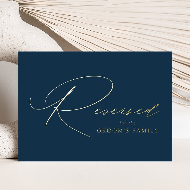 Modern Elegant Navy and Gold Foil Reserved Sign (Creator Uploaded)