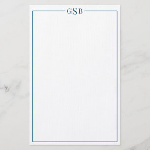 Modern Elegant Navy Blue Personal Stationery 