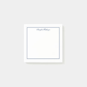 Modern Elegant Navy Blue Personalized Post-it Notes