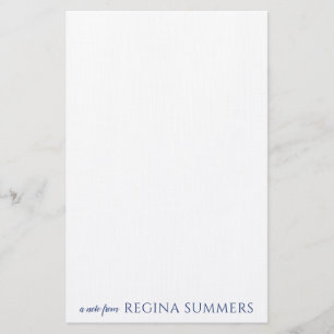Modern Elegant Navy Blue Personalized Stationery