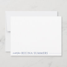 Modern Elegant Navy Blue Personalized Stationery